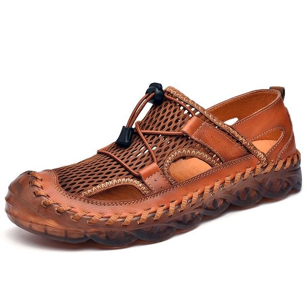 sandals summer genuine leather men's handmade classic men slippers walking beach sandalias outdoor roman size 38-46#, Black
sandals summer genuine leather men's handmade classic men slippers walking beach sandalias outdoor roman size 38-46#, Black