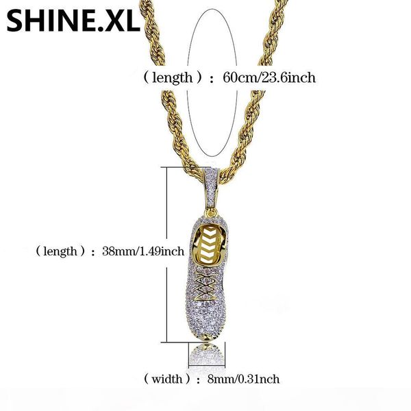 hip hop new fashion 24inch iced out zircon stone shoe pendant necklace with 24 inch stainless steel rope chain, Silver
hip hop new fashion 24inch iced out zircon stone shoe pendant necklace with 24 inch stainless steel rope chain, Silver