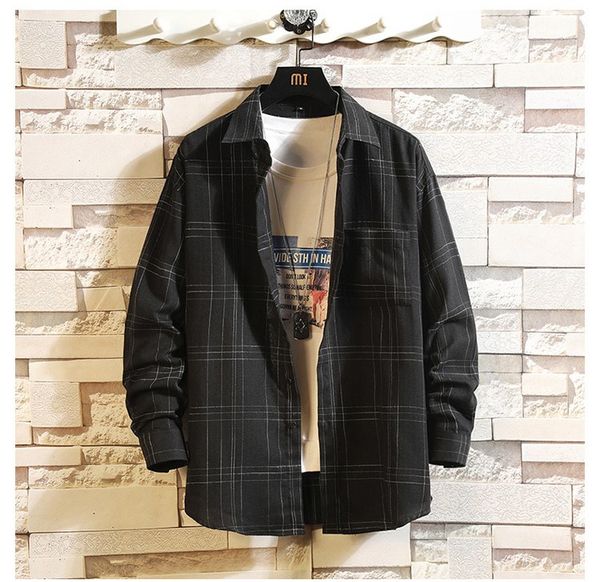 casual plaid shirt men long sleeve for spring and autumn 2020 japan style comfortable loose streetwear plus size m-5xl clothes
casual plaid shirt men long sleeve for spring and autumn 2020 japan style comfortable loose streetwear plus size m-5xl clothes