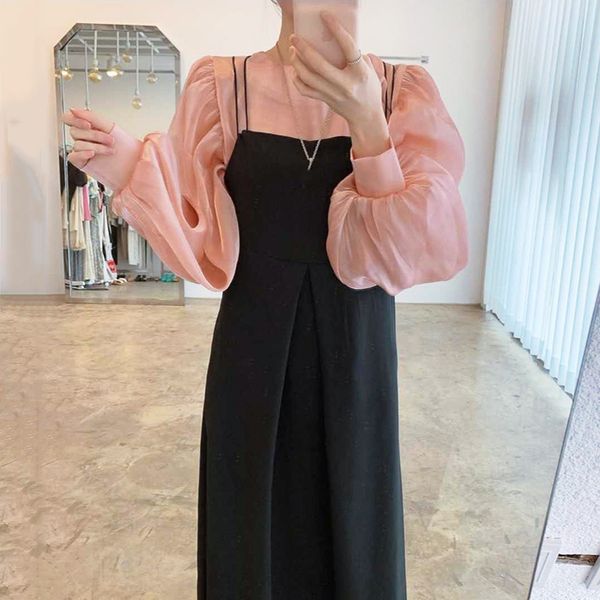 women's tracksuits 2021 autumn korean style two piece set women long dress elegant lantern sleeve blouses and high waist spaghetti stra, Gray
women's tracksuits 2021 autumn korean style two piece set women long dress elegant lantern sleeve blouses and high waist spaghetti stra, Gray