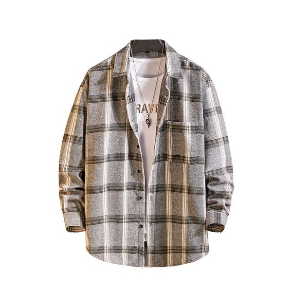 mens fashion streetwear casual long sleeved button shirt classic plaid slim fit male casual loose shirts, White;black
mens fashion streetwear casual long sleeved button shirt classic plaid slim fit male casual loose shirts, White;black