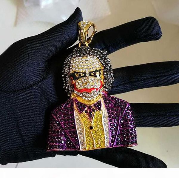 fashion iced out large cartoon clown cosplay pendant necklace mens hip hop necklace jewelry 76cm gold cuban chain for men women, Silver
fashion iced out large cartoon clown cosplay pendant necklace mens hip hop necklace jewelry 76cm gold cuban chain for men women, Silver