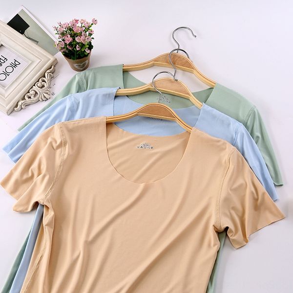 purple love ni new women's ice silk seamless short sleeve casual cut large size t-shirt base t-shirt base, White
purple love ni new women's ice silk seamless short sleeve casual cut large size t-shirt base t-shirt base, White