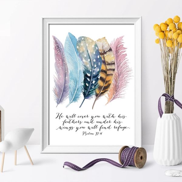 abstract quotes art home decor wall picture bible verse psalm 91:4 poster canvas print painting bird feather scripture christian
abstract quotes art home decor wall picture bible verse psalm 91:4 poster canvas print painting bird feather scripture christian