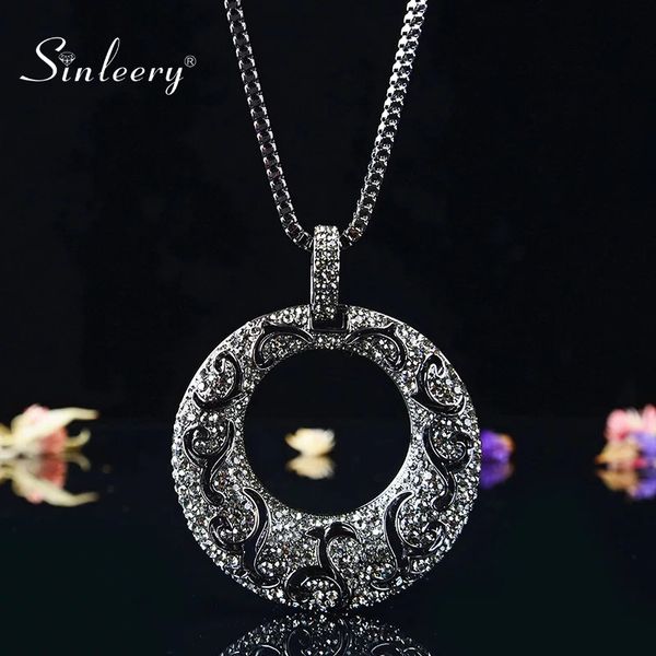 sinleery vintage big hollow pattern round pendant necklace black color long chain for women statement necklace jewelry my097 ssi, Silver
sinleery vintage big hollow pattern round pendant necklace black color long chain for women statement necklace jewelry my097 ssi, Silver