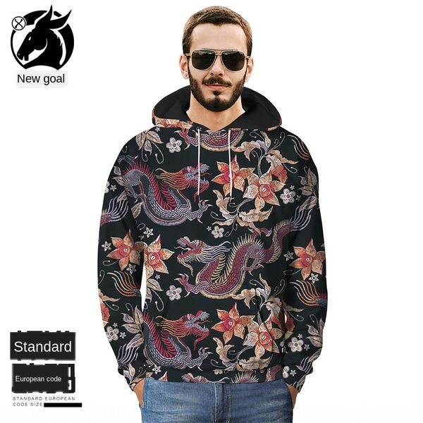new men's sweater men's digital printed pullover hoodie pullover long sleeve blue popular loose hoodie collar casual, Black
new men's sweater men's digital printed pullover hoodie pullover long sleeve blue popular loose hoodie collar casual, Black