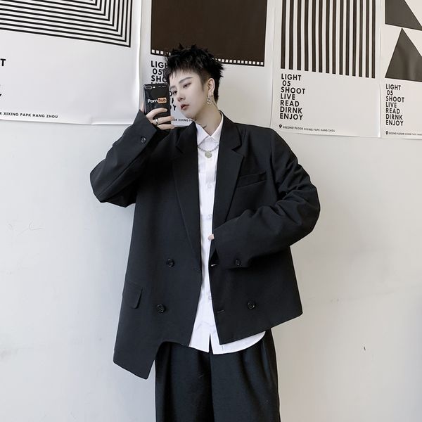 s-6xlspring 2020 japanese vintage asymmetrical hem design sense of casual small suit men's trend coat, White;black
s-6xlspring 2020 japanese vintage asymmetrical hem design sense of casual small suit men's trend coat, White;black