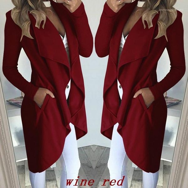 long sleeve windproof autumn spring womens designer trench coats casual ol style coats irregular solid color womens windbreakers lapel neck, Tan;black
long sleeve windproof autumn spring womens designer trench coats casual ol style coats irregular solid color womens windbreakers lapel neck, Tan;black