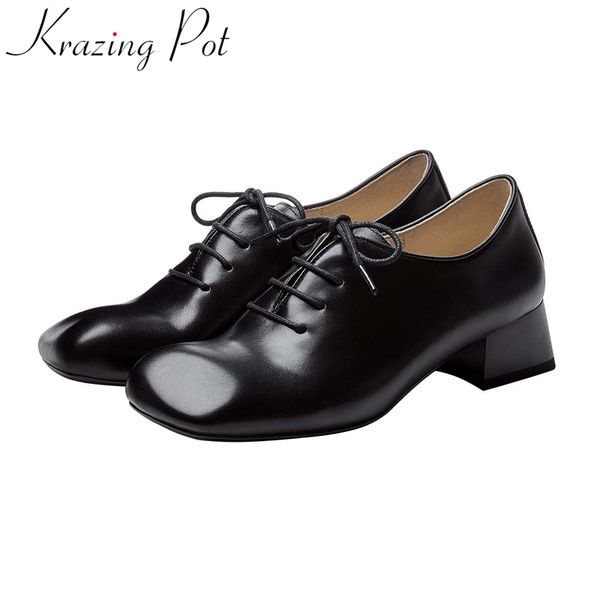 krazing pot british school natural leather classic fashion square toe thick med heel lace up vintage modern women pumps l17, Black
krazing pot british school natural leather classic fashion square toe thick med heel lace up vintage modern women pumps l17, Black
