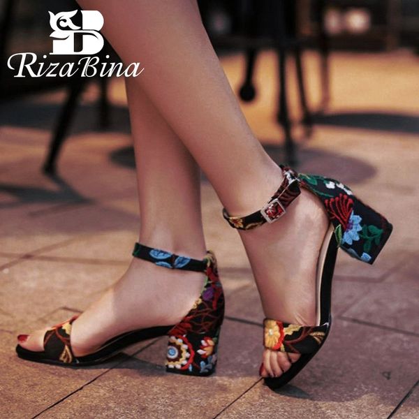 sandals rizabina size 33-42 women real genuine leather high heel flower embroidery ankle strap thick summer shoe, Black
sandals rizabina size 33-42 women real genuine leather high heel flower embroidery ankle strap thick summer shoe, Black