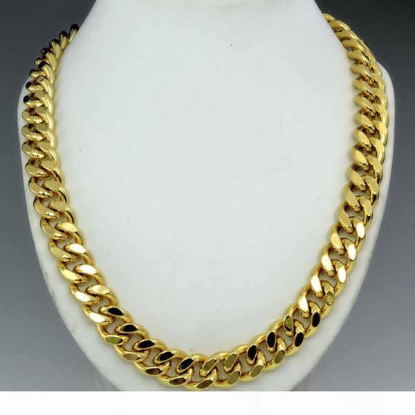 18k gold filled mens solid heavy chain long necklace curb ring link jewely n224 50cm 60cm, Silver