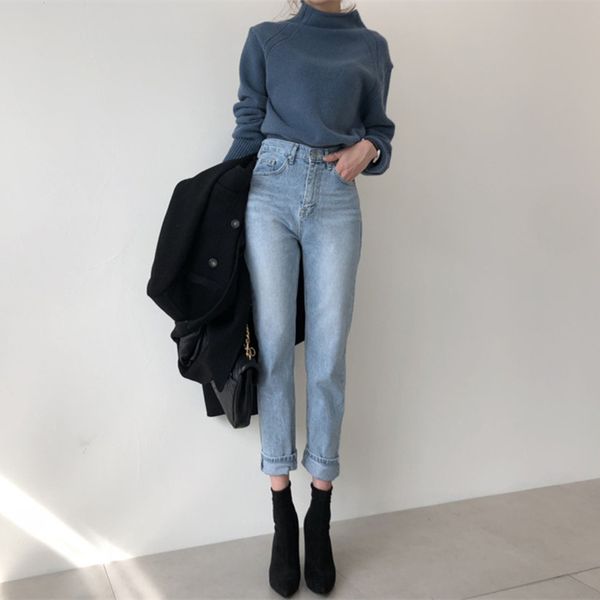 2020 harem pants vintage high waist jeans woman slim style pencil jean denim pants vaqueros mujer, Blue
2020 harem pants vintage high waist jeans woman slim style pencil jean denim pants vaqueros mujer, Blue