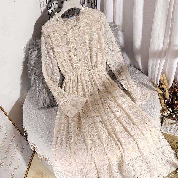 2020 spring korean hollow out slim vestidos solid lace flare sleeve long dresses women a-line high waist banquet ins dress, Black;gray
2020 spring korean hollow out slim vestidos solid lace flare sleeve long dresses women a-line high waist banquet ins dress, Black;gray