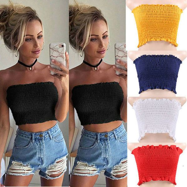 women off shoulder stretch elastic tube blouse strapless bandeau crop shirt new party beach clothes, White
women off shoulder stretch elastic tube blouse strapless bandeau crop shirt new party beach clothes, White