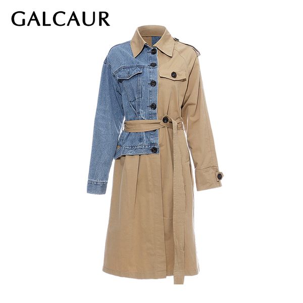 galcaur patchwork hit color denim windbreaker for women lapel long sleeve with sashes casual coats female 2020 autumn new style, Tan;black
galcaur patchwork hit color denim windbreaker for women lapel long sleeve with sashes casual coats female 2020 autumn new style, Tan;black