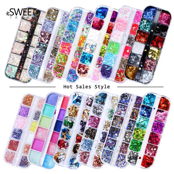 3d nail art sequins stickers 12 grid flakes glitter heart shaped butterfly magic powder sparkly nails decorations accessories decals kit, Silver;gold
3d nail art sequins stickers 12 grid flakes glitter heart shaped butterfly magic powder sparkly nails decorations accessories decals kit, Silver;gold