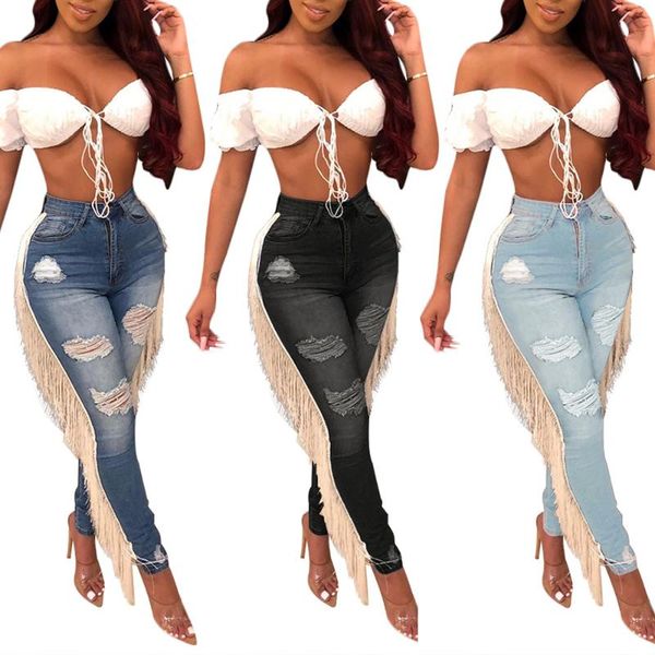 vintage tassel jeans women hole ripped denim pants ladies mid waist denim jeans streetwear skinny pants mujer d30, Blue
vintage tassel jeans women hole ripped denim pants ladies mid waist denim jeans streetwear skinny pants mujer d30, Blue