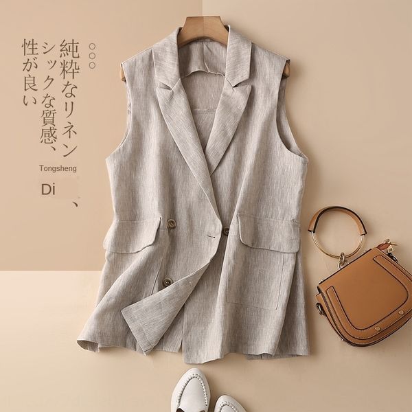 2028 fashion outdoor linen suit coat vest women's season cotton and linen loose literary style solid color sleeveless vest coat, Black;white
2028 fashion outdoor linen suit coat vest women's season cotton and linen loose literary style solid color sleeveless vest coat, Black;white