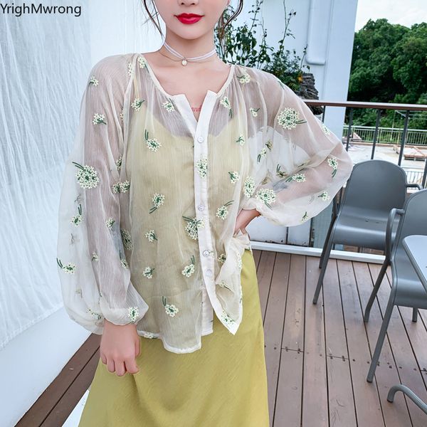 embroidery flower holiday beach summer cover up sun cardigan/sunscreen cute vintage boho chiffon transparent blouse korean shirt, White
embroidery flower holiday beach summer cover up sun cardigan/sunscreen cute vintage boho chiffon transparent blouse korean shirt, White