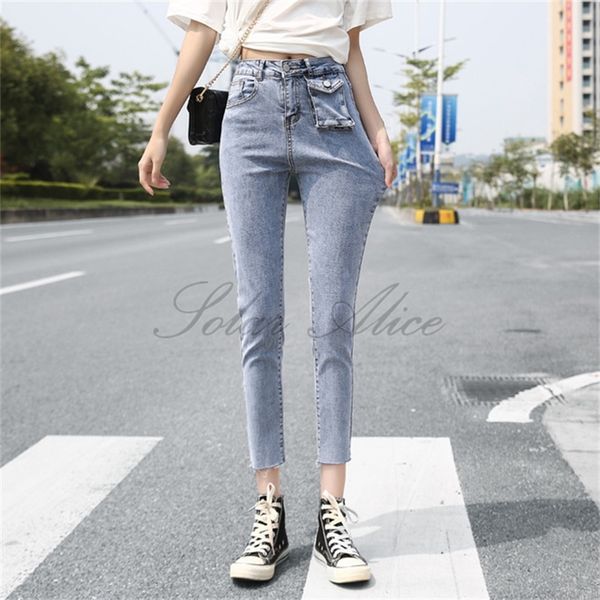 women's jeans 2021 spring/autumn style ankle-length pants stretch slim pencil pocket decoration, Blue
women's jeans 2021 spring/autumn style ankle-length pants stretch slim pencil pocket decoration, Blue