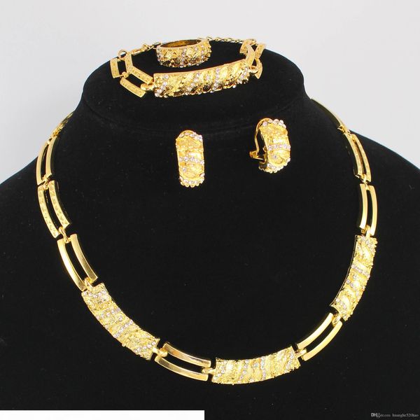 women party gold plated african beads jewelry set crystal cross necklace bracelet earring ring wedding dress accessories costume, Black
women party gold plated african beads jewelry set crystal cross necklace bracelet earring ring wedding dress accessories costume, Black