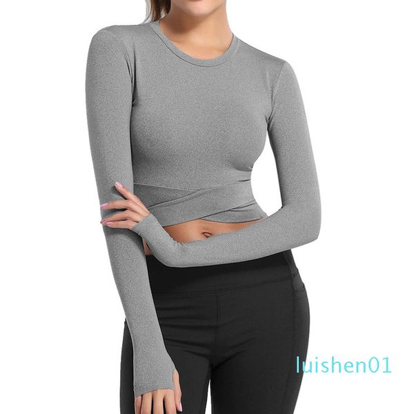 new style long sleeve running shirts women exposed navel yoga t-shirts quick dry fitness gym crop solid sports shirts l01, White;red
new style long sleeve running shirts women exposed navel yoga t-shirts quick dry fitness gym crop solid sports shirts l01, White;red