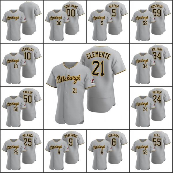 pittsburgh pirates #21 roberto clemente 24 chris archer 55 josh bell men women youth custom gray authentic 2020 road jersey, Black
pittsburgh pirates #21 roberto clemente 24 chris archer 55 josh bell men women youth custom gray authentic 2020 road jersey, Black