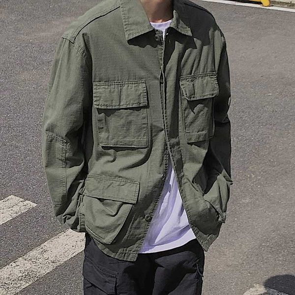 men's jackets 2021 men japan style vintage fashion loose casual multi-pockets cargo male streetwear hip hop coat outerwear, Black;brown
men's jackets 2021 men japan style vintage fashion loose casual multi-pockets cargo male streetwear hip hop coat outerwear, Black;brown