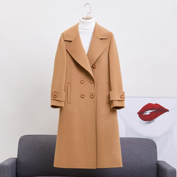 2020 autumn and winter warm wool wool new double-sided cashmere women's mid-length woolen coat warm woolen coat elegant casual, Black
2020 autumn and winter warm wool wool new double-sided cashmere women's mid-length woolen coat warm woolen coat elegant casual, Black