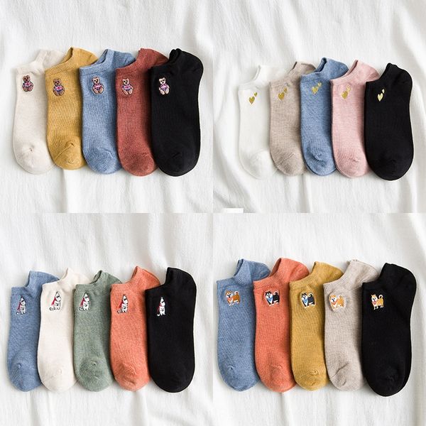 2019 summer new product combination cotton women's embroidery shallow academic style series invisible invisible socks socks, Pink;yellow
2019 summer new product combination cotton women's embroidery shallow academic style series invisible invisible socks socks, Pink;yellow