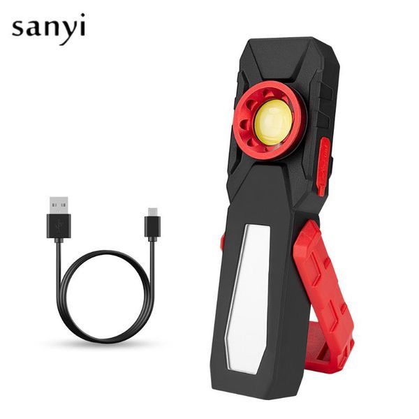Magnetic Cob Led Working Light Usb Charging Inspection Light Handy Torch Portable Lantern With Hook Mobile Power Bank