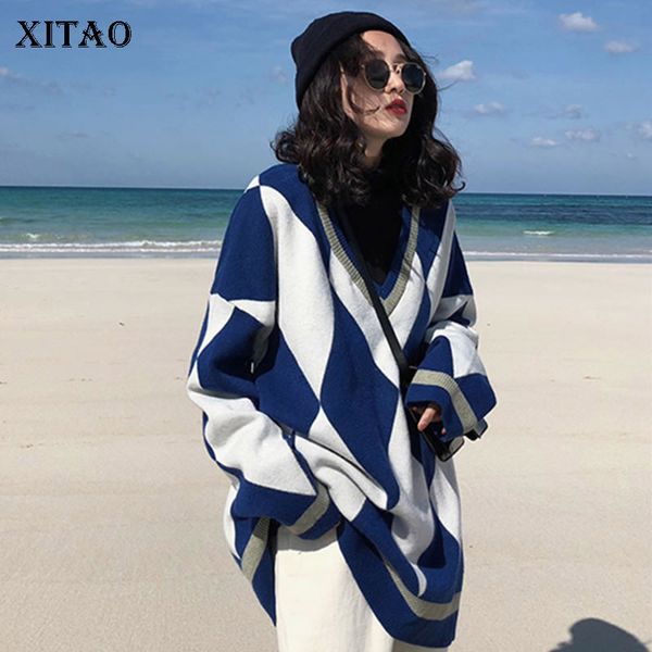 xitao plaid pullover sweater women 2020 autumn casual fashion style temperament all match v neck batwing sleeve sweater zp2129, White;black
xitao plaid pullover sweater women 2020 autumn casual fashion style temperament all match v neck batwing sleeve sweater zp2129, White;black