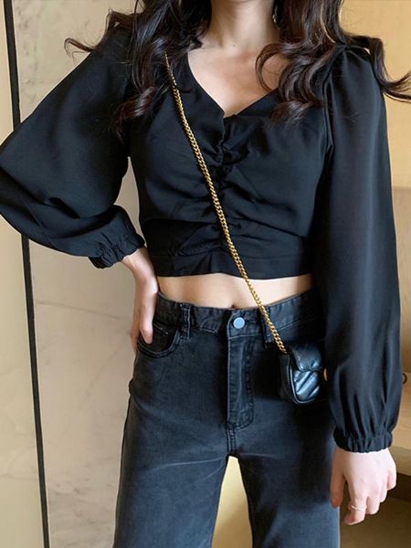 shirt women design sense minority 2020 shirt chic korean long sleeve bubble sleeve short black slim fashion, White
shirt women design sense minority 2020 shirt chic korean long sleeve bubble sleeve short black slim fashion, White