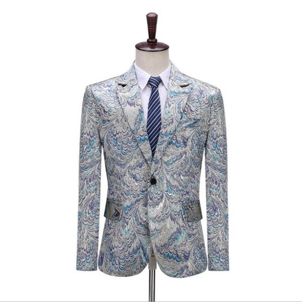 men's peacock jacquard suit jacket master ceremony blazer costume male singer chorus stage dress plus size s-5xl, White;black
men's peacock jacquard suit jacket master ceremony blazer costume male singer chorus stage dress plus size s-5xl, White;black