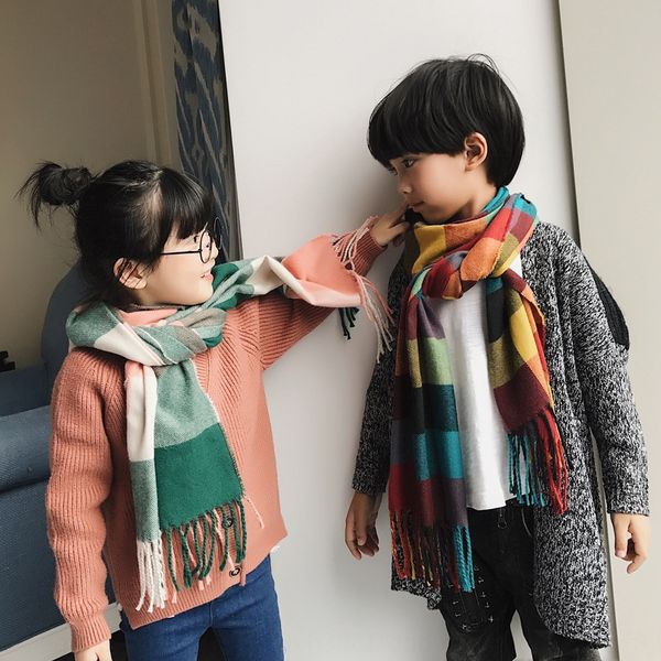 changeable parent-child new cashmere children's plaid plaid pattern contrast scarf shawl scarf color matching shawl, Red;brown 
changeable parent-child new cashmere children's plaid plaid pattern contrast scarf shawl scarf color matching shawl, Red;brown