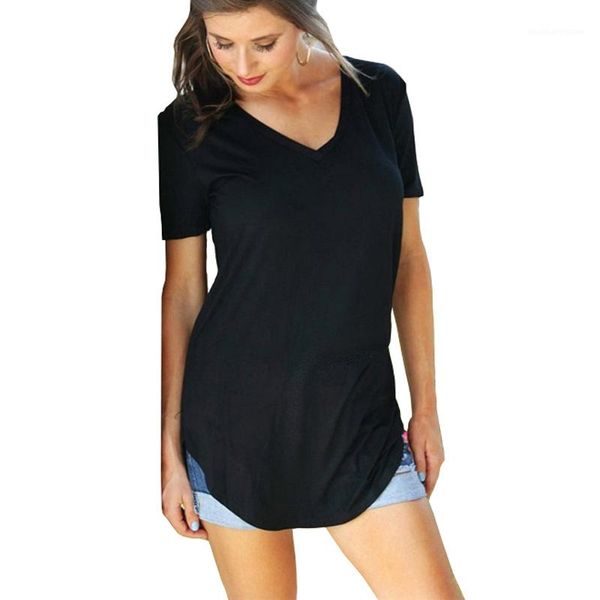 designer tshirts casual short sleeve ladies loose solid color womens t-shirt v neck comfortable women, White
designer tshirts casual short sleeve ladies loose solid color womens t-shirt v neck comfortable women, White