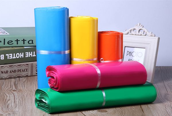 50pcs poly mailer mailing bags color express packaging envelope bag mailer plastic garments boxes shipping bags