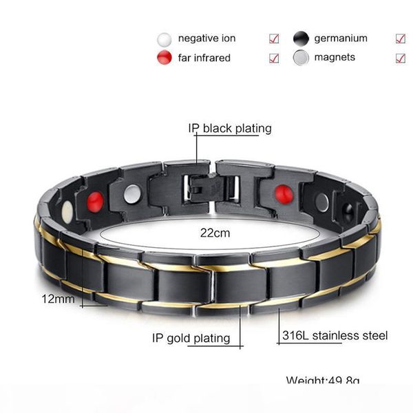 316l stainless steel jewelry health energy bracelets men's bangle bio magnets bracelet ip black & gold plated 22cm*1.2cm
316l stainless steel jewelry health energy bracelets men's bangle bio magnets bracelet ip black & gold plated 22cm*1.2cm