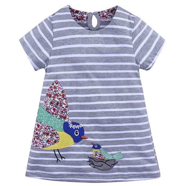 short sleeve girls dresses cotton applique birds baby clothes fashion kids stripe costume princess stripe girls dress baby frock, Red;yellow
short sleeve girls dresses cotton applique birds baby clothes fashion kids stripe costume princess stripe girls dress baby frock, Red;yellow