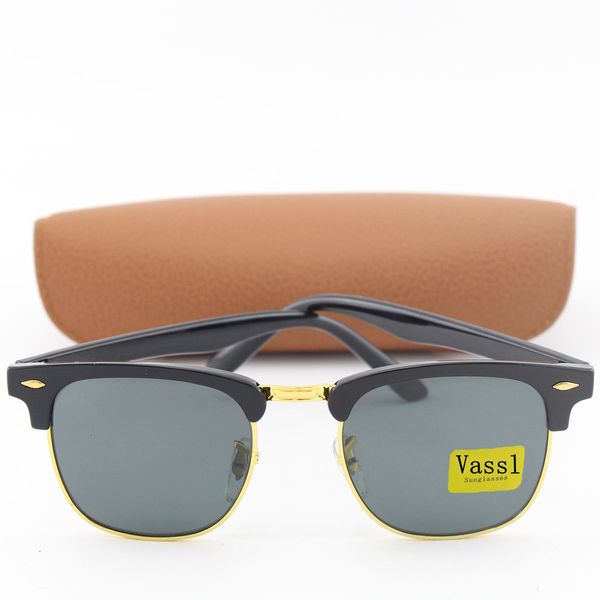 5pcs new classic half black/gold frame uv400 sunglasses men women 51mm size sun glasses with cases and box, White;black
5pcs new classic half black/gold frame uv400 sunglasses men women 51mm size sun glasses with cases and box, White;black