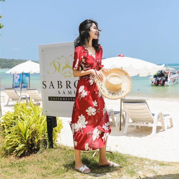 southeast asian ethnic style beach women dress breathable daily wear traditional clothing v-neck print dresses, White
southeast asian ethnic style beach women dress breathable daily wear traditional clothing v-neck print dresses, White