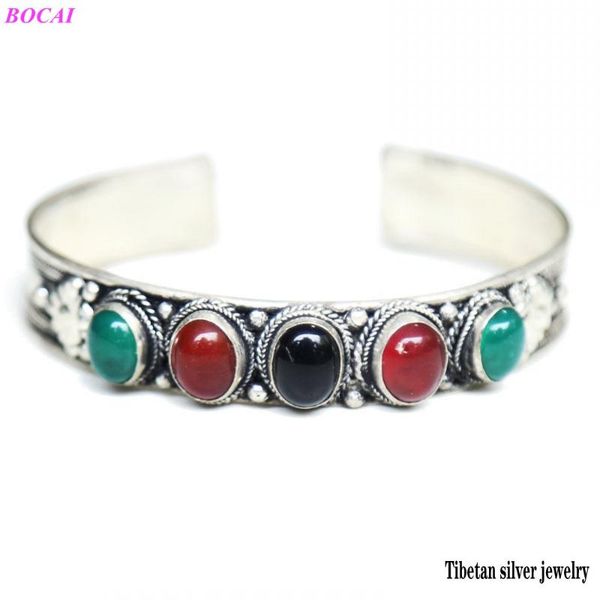 bocai tibetan silver jewelry antique bracelet 2020 new fashion bracelet with natural stone for men and women, Black
bocai tibetan silver jewelry antique bracelet 2020 new fashion bracelet with natural stone for men and women, Black