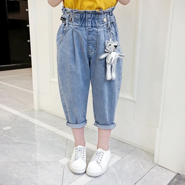 girls' capri and jeans jeans pants loose harlan fat pupils flower bud waist head daddy pants cotton ocean, Blue
girls' capri and jeans jeans pants loose harlan fat pupils flower bud waist head daddy pants cotton ocean, Blue