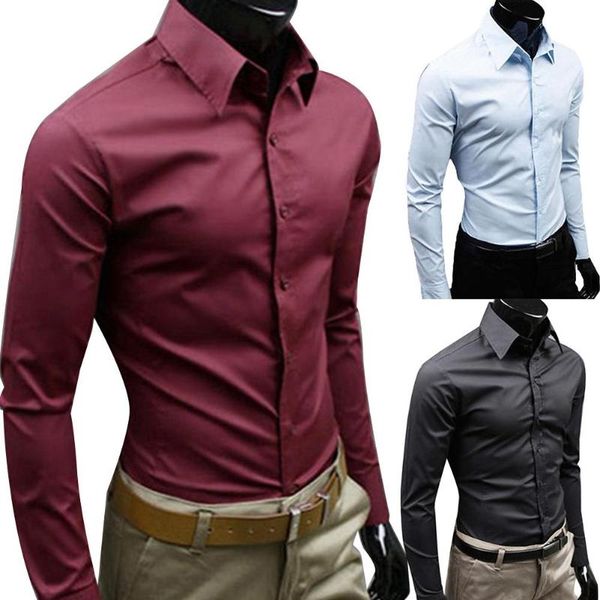 new business men casual solid color long sleeve button down slim thin cotton plus size shirt, White;black
new business men casual solid color long sleeve button down slim thin cotton plus size shirt, White;black