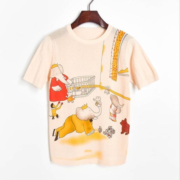 fashion women short sleeve vintage knitting autumn summer cartoon elephant print t-shirt white swan sequins t shirts w235, White;black
fashion women short sleeve vintage knitting autumn summer cartoon elephant print t-shirt white swan sequins t shirts w235, White;black