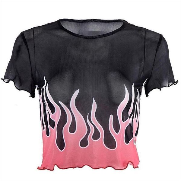 пламя printed повседневный привлекательный mesh slim fit тонкий o шея лето женщины crop top прохладный hem короткий рукав perspective, White
пламя printed повседневный привлекательный mesh slim fit тонкий o шея лето женщины crop top прохладный hem короткий рукав perspective, White