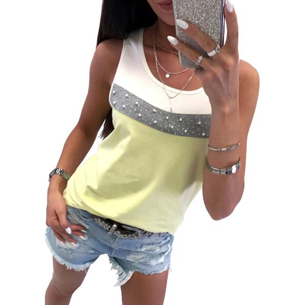 women's tanks & camis summer vest with diamond-studded, beaded and contrasting colors is a feminine casual commuter outfit selling, White
women's tanks & camis summer vest with diamond-studded, beaded and contrasting colors is a feminine casual commuter outfit selling, White