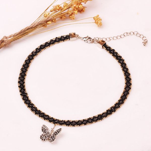 dominated 2020 new lace black short clavicle chain bowknot crystal pendant women necklace, Silver
dominated 2020 new lace black short clavicle chain bowknot crystal pendant women necklace, Silver