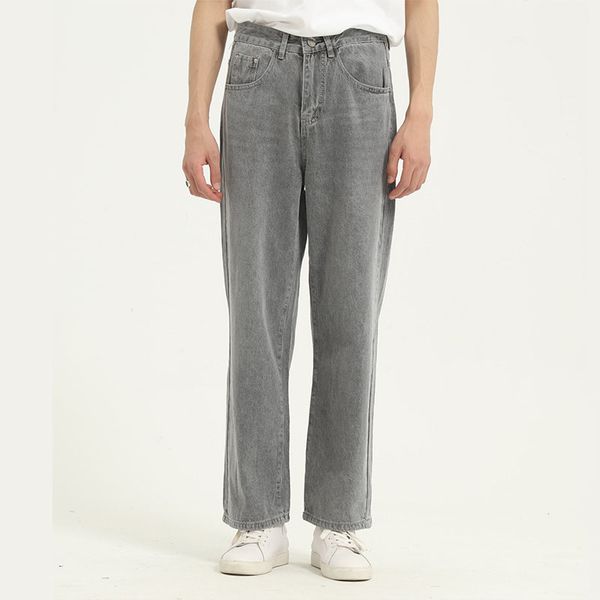 men vintage casual thin gray jeans male streetwear fashion wide leg denim pant trousers ankle-length pants straight zipper, Blue
men vintage casual thin gray jeans male streetwear fashion wide leg denim pant trousers ankle-length pants straight zipper, Blue