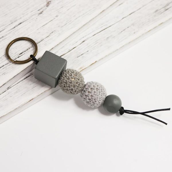 grey geometric wooden beads keychain crochet beads key chain key ring llaveros para mujer, Silver
grey geometric wooden beads keychain crochet beads key chain key ring llaveros para mujer, Silver